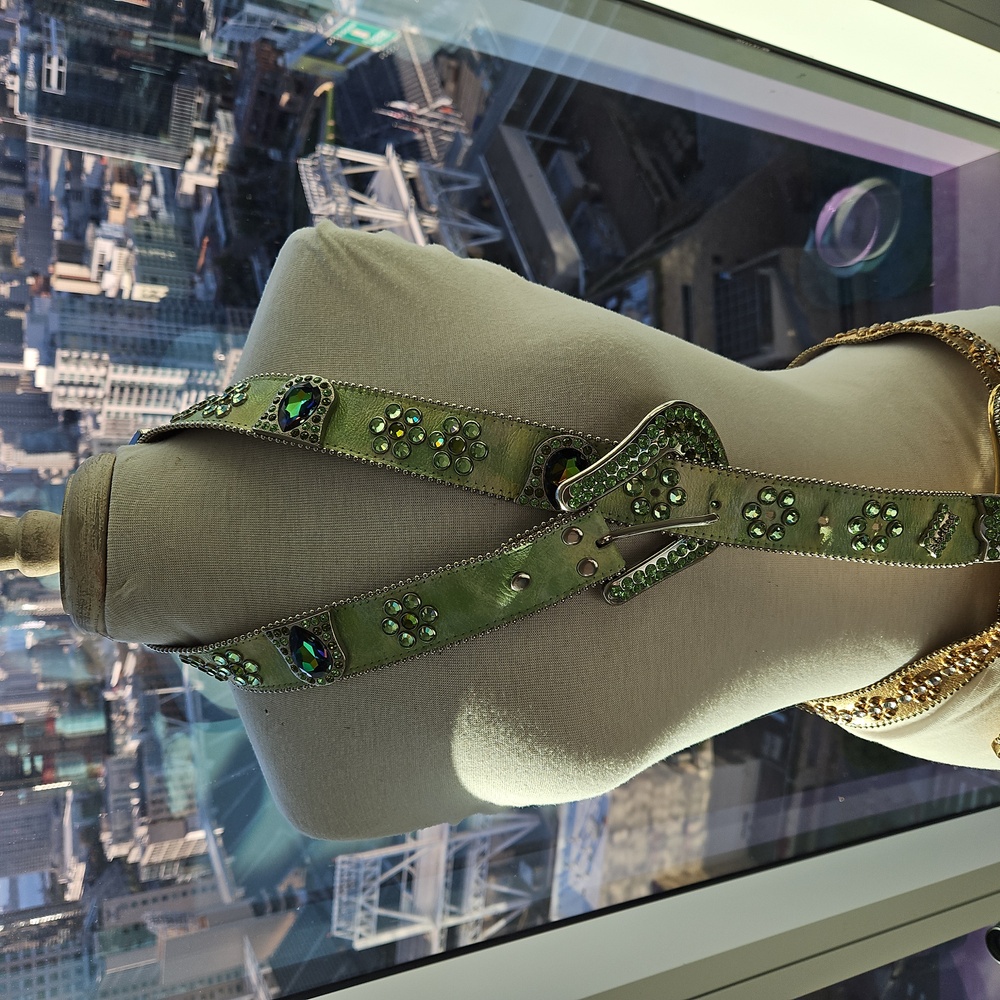 BB Simon Leather Swavorski Crystal loaded Belt